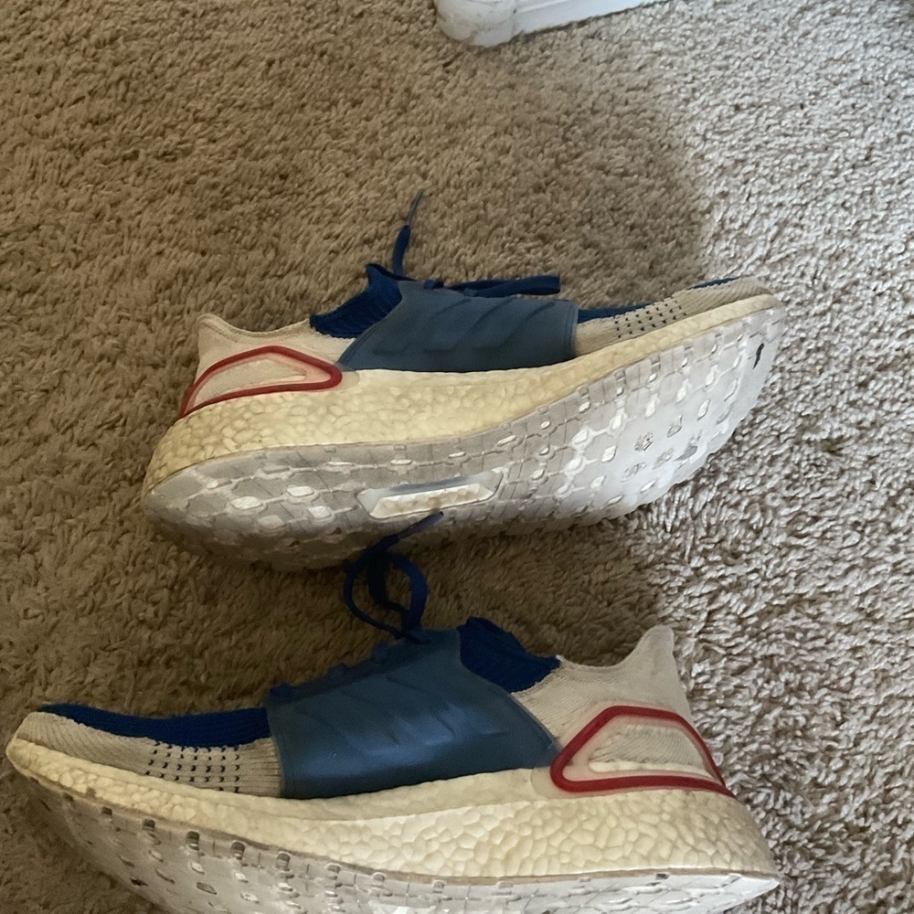 Adidas Ultraboost 19 Men Size 11.5 Running Sneaker Shoes Blue White EF1340 - Picture 4 of 8
